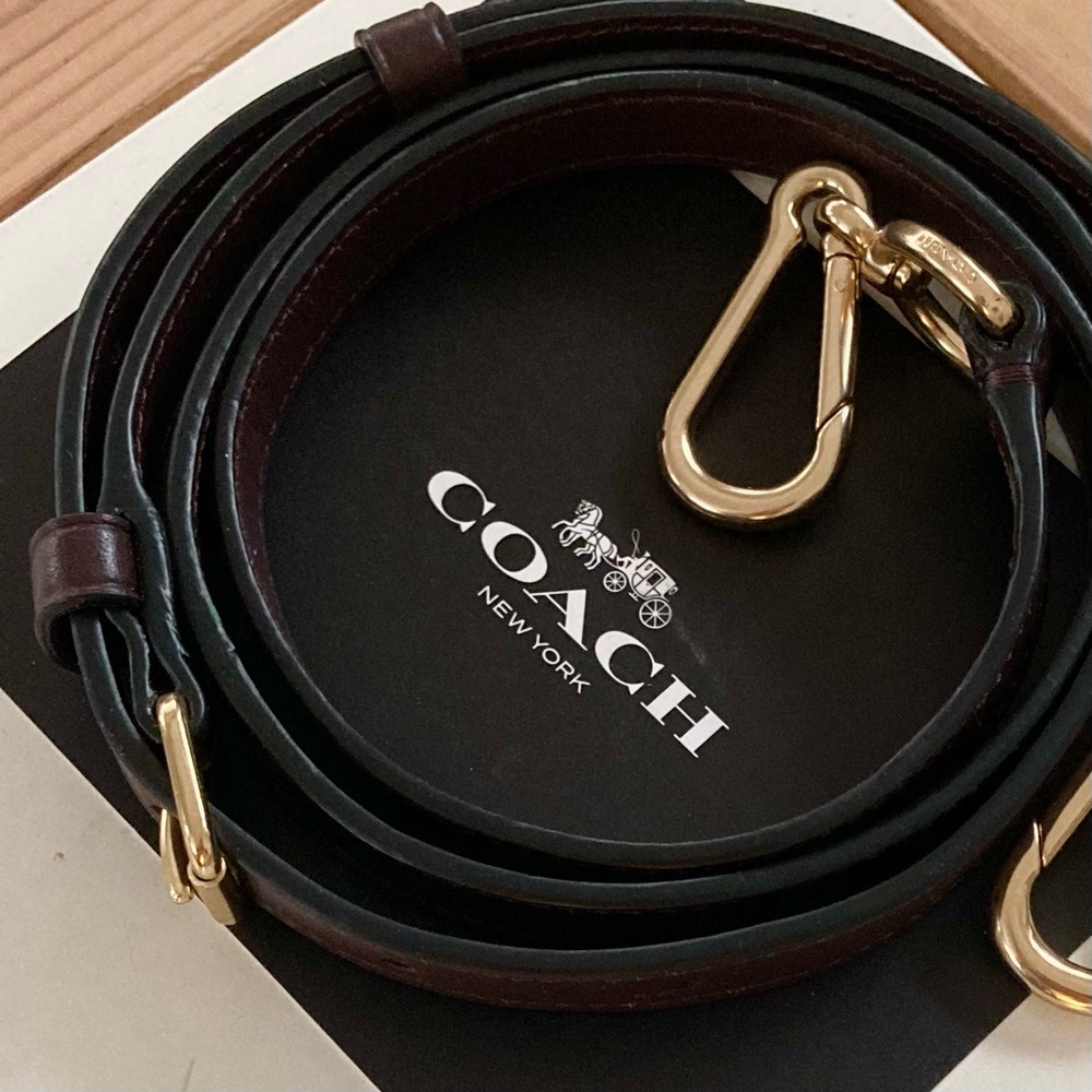 Coach Leather Crossbody Shoulder Bag Strap Brown NEW - Picture 4 of 7
